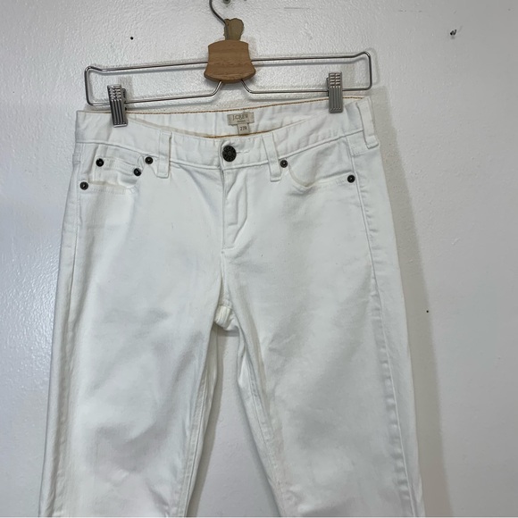 J Crew White Jeans Woman 27 Stretch Straight Casual Resort Vacation Beach - Picture 2 of 13